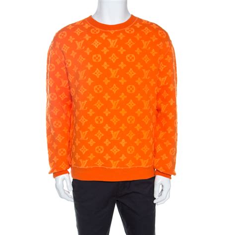 louis vuitton full monogram jacquard crew neck in orange